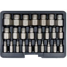 Estrattori per viti interne danneggiate YATO YT-06034 3-23 mm 25 pezzi.