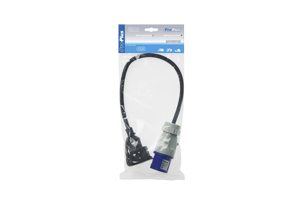 Adattatore con spina CEE e presa Schuko 16A 230V con contatto di protezione ProPlus 373530, cavo da 40 cm
