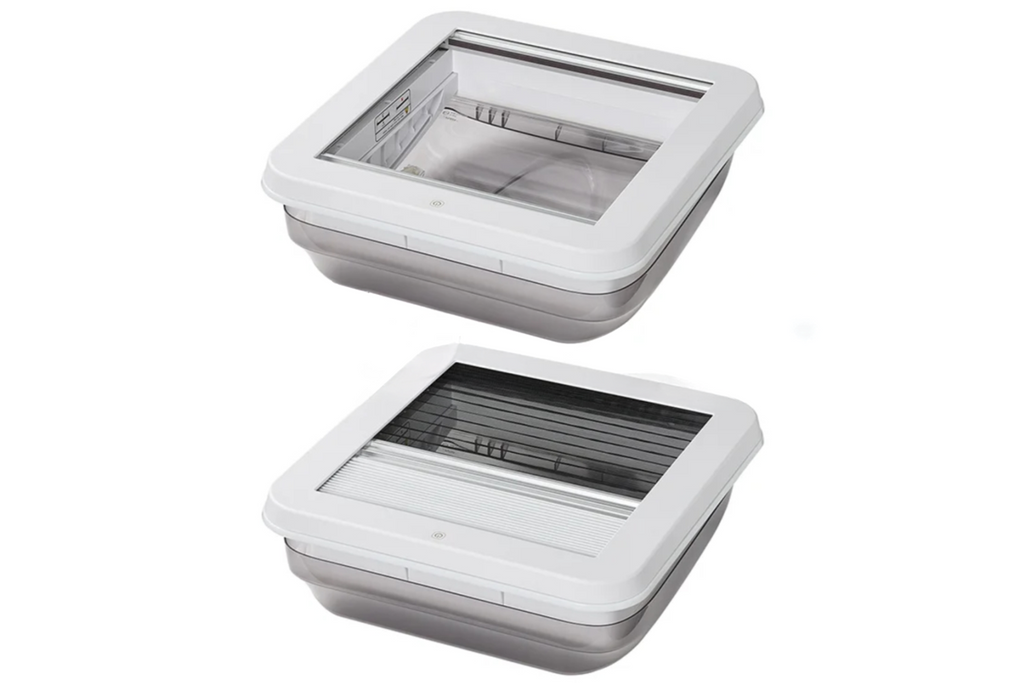 ProPlus 610905V01 Finestra di ventilazione per tetto camper con illuminazione a LED 400x400mm
