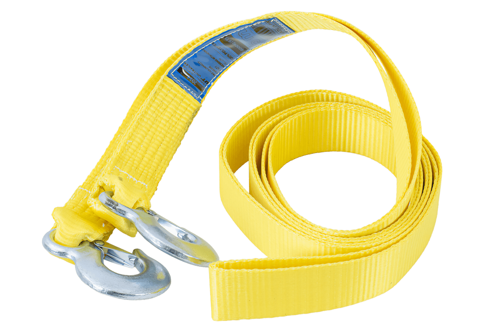 Fune di traino UNITRAILER con ganci, cinghia di traino 5m/50mm/6t gialla