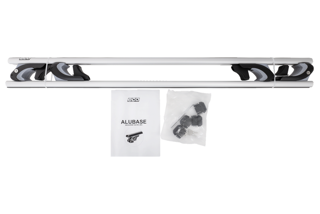  Eco Alubase 135 - portapacchi universale in alluminio con barre e serrature