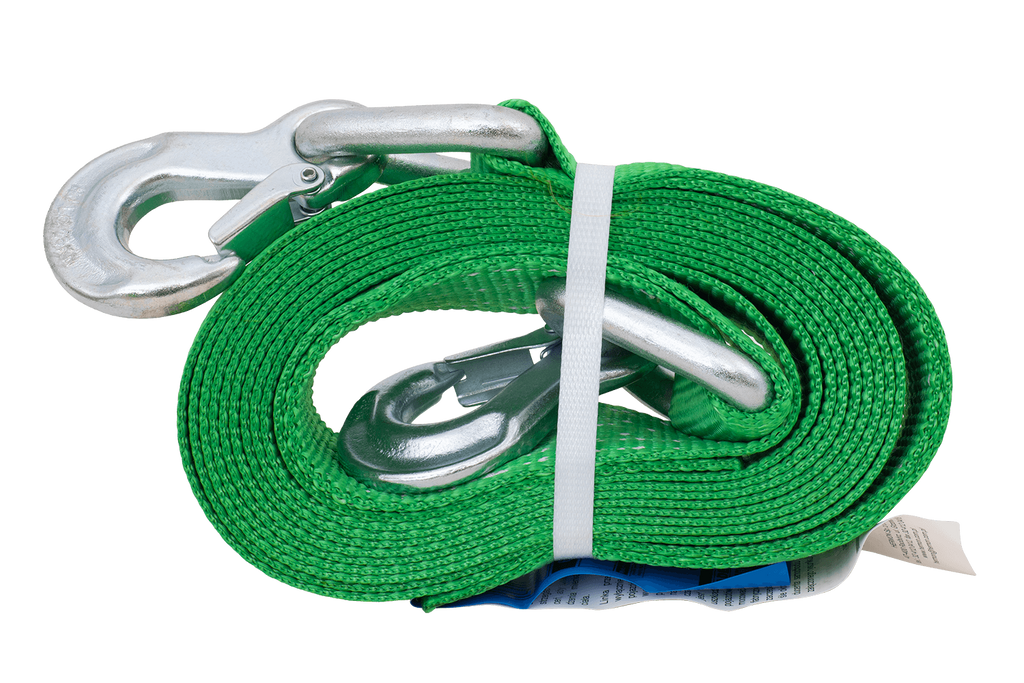 Cavo di traino con ganci HILLS, cinghia di traino 5 m/60 mm/6 t, verde
