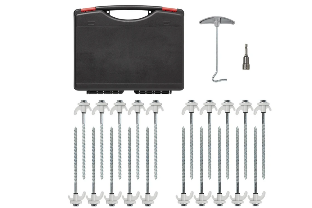 Set di picchetti a vite per tenda ProPlus 365014, picchetti in metallo con gancio 20x20 cm