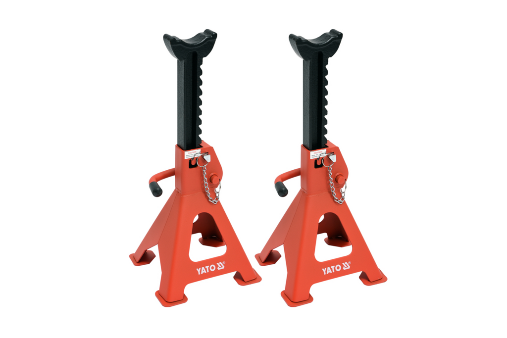 Set di due cavalletti per auto YATO YT-17311 per sollevatori da 3 tonnellate.
