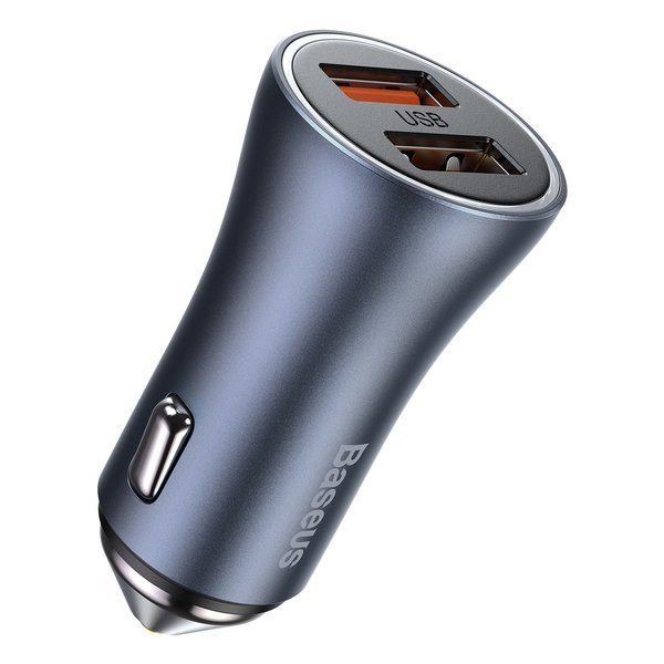 Set caricabatterie da auto BASEUS Golden Pro 2xUSB da 40W + cavo USB