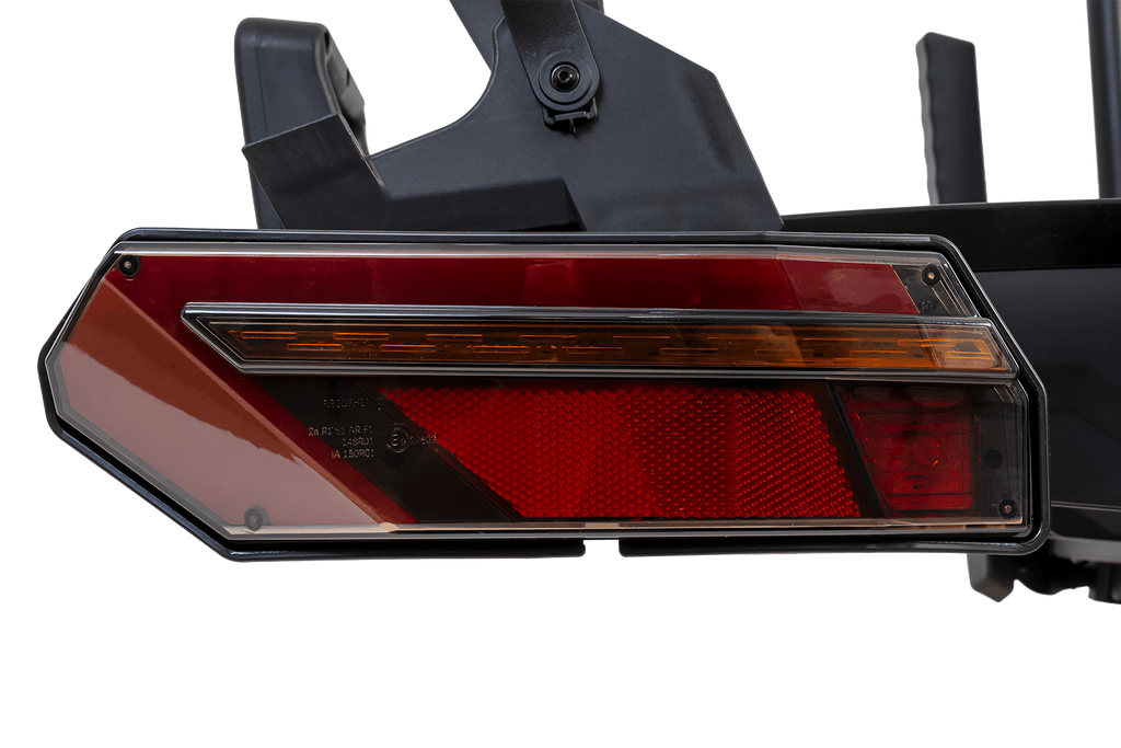 Inter Pack Velox 2 LED - portabici pieghevole da gancio traino per 2 biciclette con luci a LED (nero)