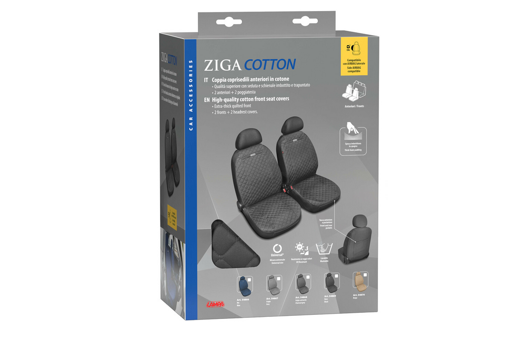 Coprisedili auto LAMPA Ziga, color antracite, per i sedili anteriori