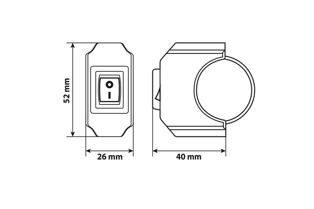 Interruttore per volante impermeabile LAMP 90462 per il controllo di dispositivi elettrici 12V 6A max.