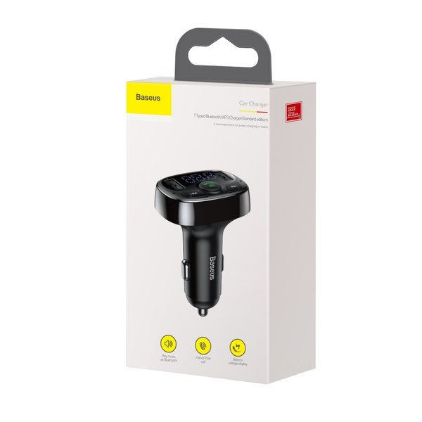 Trasmettitore FM BASEUS tipo T, Bluetooth 4.2, MP3 + caricabatterie da auto, 2 porte USB 3.4A