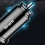 Caricabatterie da auto BASEUS circolare in plastica con porte USB-A e USB-C da 30 W.