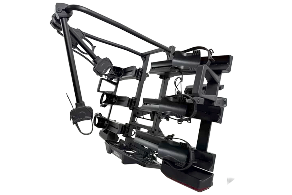 Inter Pack Velox 3 LED - portabici pieghevole da gancio di traino per 3 biciclette con luci a LED