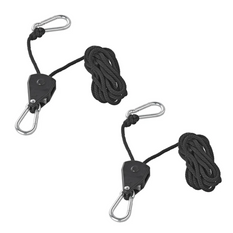 Set di due verricelli a fune metallica ProPlus 320054, paranco a fune con cricchetto, 2,5 m, 68 kg