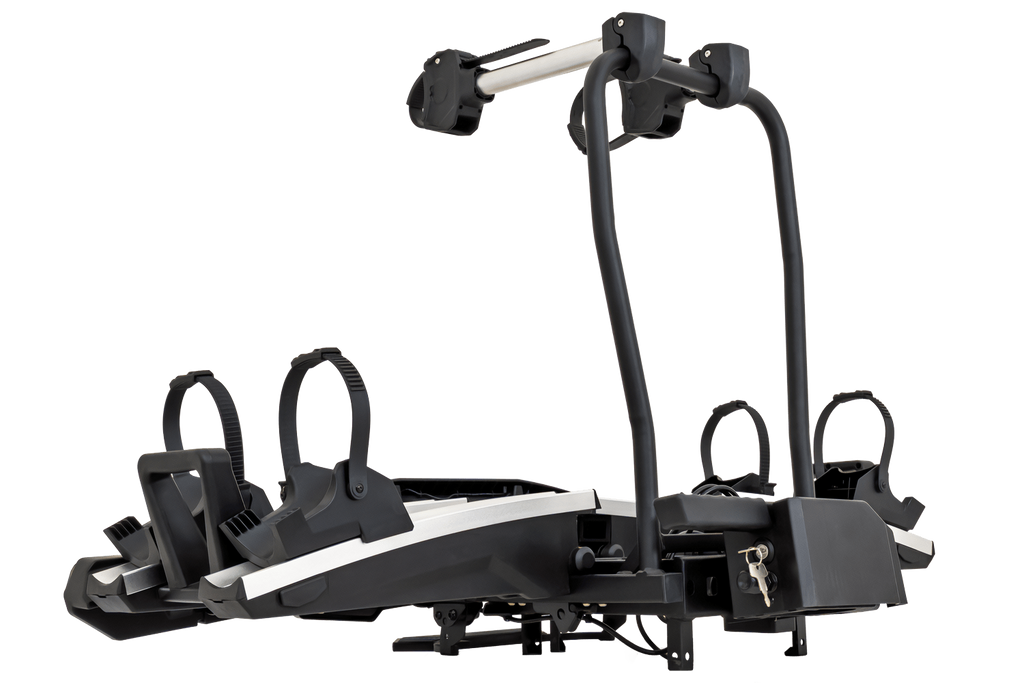 Inter Pack Velox 2 LED - portabici pieghevole da gancio di traino per 2 biciclette con luci a LED