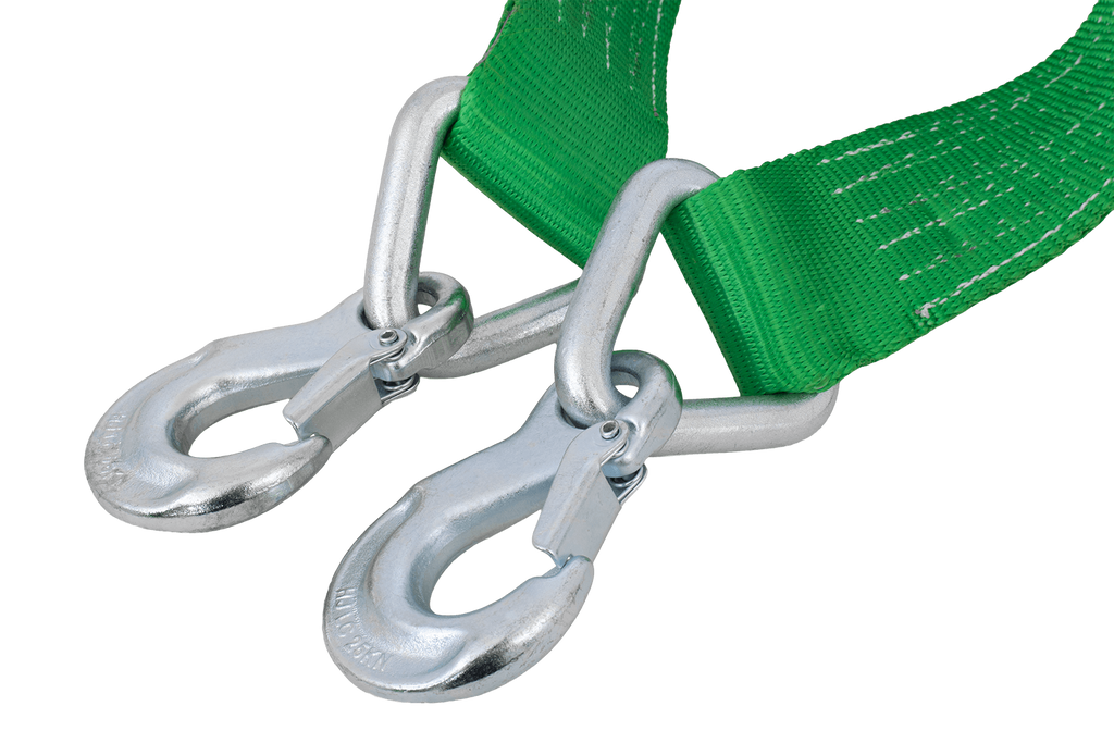 Cavo di traino con ganci HILLS, cinghia di traino 5 m/60 mm/6 t, verde