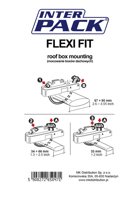 Morsetti universali Flexi Fit (set da 4) - per il montaggio del box da tetto