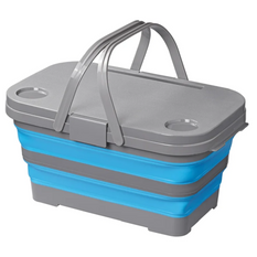 Cestino da picnic con coperchio ProPlus 370315, cestino pieghevole con funzione tavolo, 20 litri