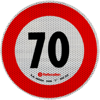 Adesivo riflettente LAMP segnale limite di velocità 70 km/h B-33