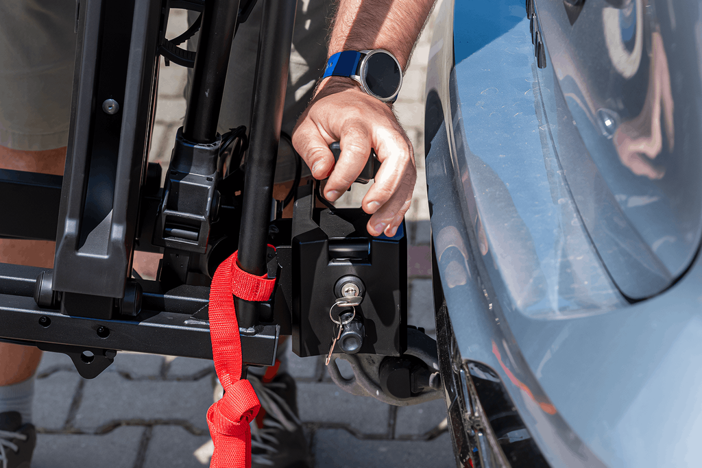 Inter Pack Velox 3 LED - portabici pieghevole da gancio di traino per 3 biciclette con luci a LED
