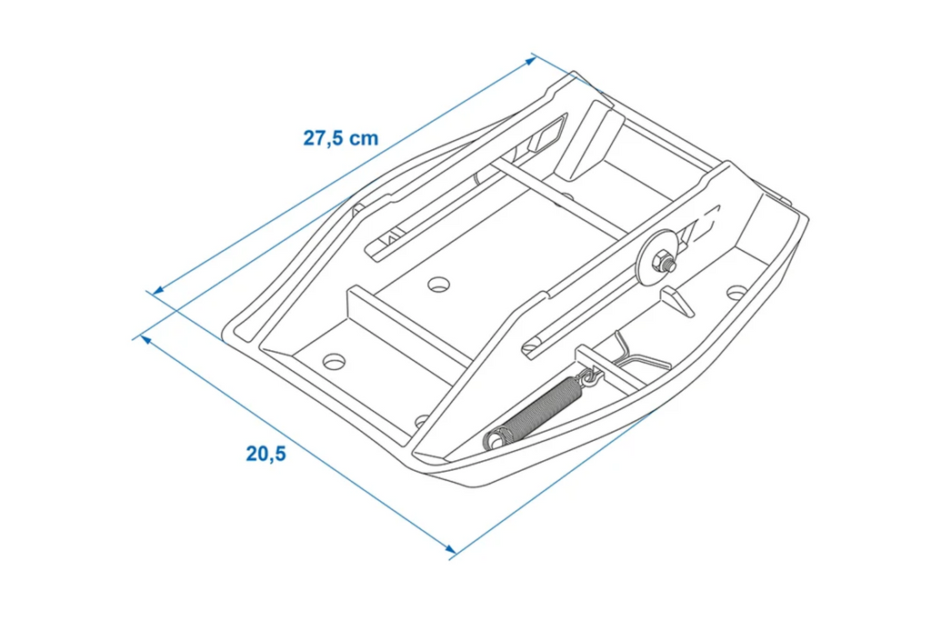 Set di quattro cuscinetti di supporto stabilizzatori per rimorchio ProPlus 361519 con molla, 20,5x27,5 cm.
