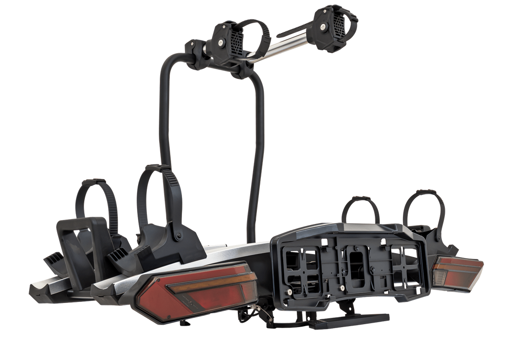 Inter Pack Velox 2 LED - portabici pieghevole da gancio di traino per 2 biciclette con luci a LED