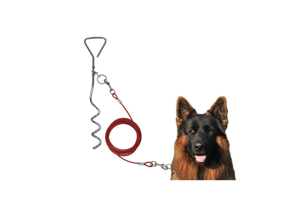 ProPlus 361857 Palo per guinzaglio per cani con cavo in acciaio da 4,5 m
