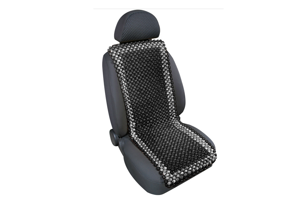 Cuscino per sedile auto Samurai LAMP con perline di legno grigio/antracite, tappetino per sedile auto