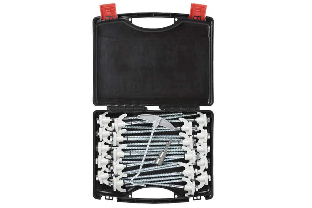 Set di picchetti a vite per tenda ProPlus 365014, picchetti in metallo con gancio 20x20 cm