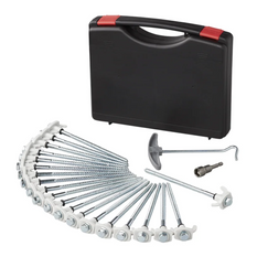 Set di picchetti a vite per tenda ProPlus 365014, picchetti in metallo con gancio 20x20 cm