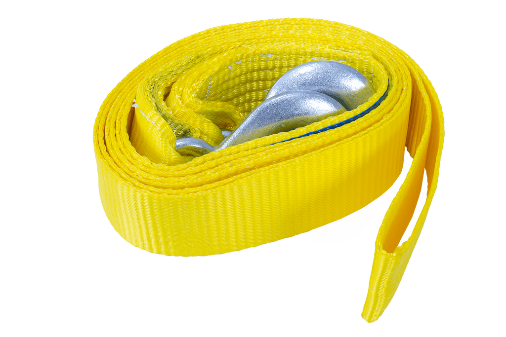 Fune di traino UNITRAILER con ganci, cinghia di traino 3m/50mm/3t gialla
