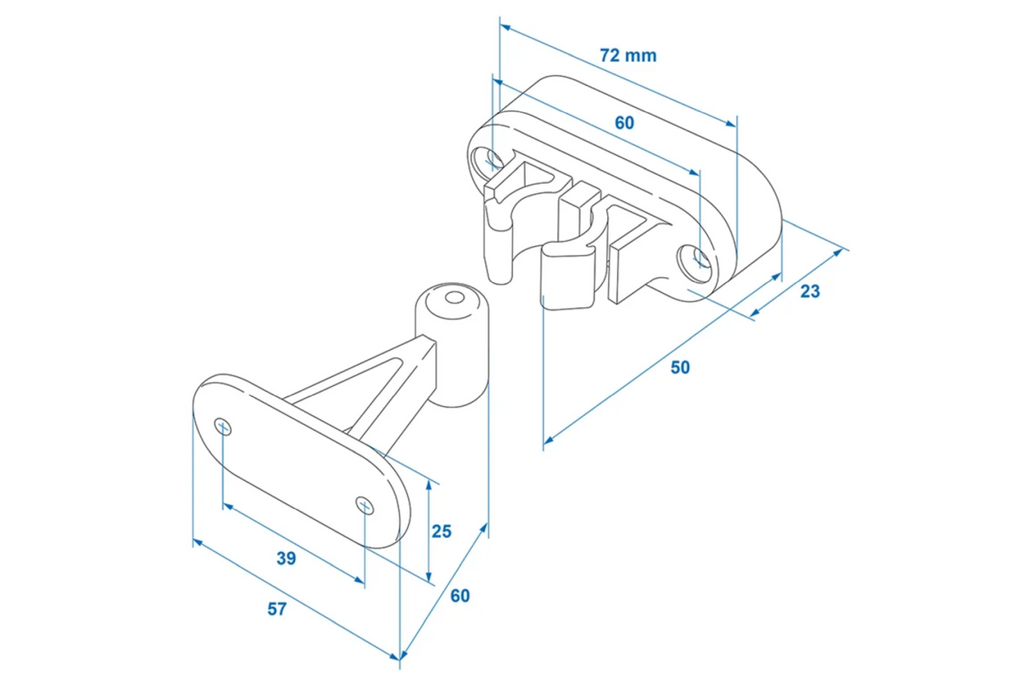 Chiusura per porta di roulotte, camper ProPlus 362622V02 bianca con maniglia a molla per tenere la porta