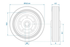 Ruota di scorta per ruotino di supporto ProPlus 341540 in gomma piena, 200x50 mm