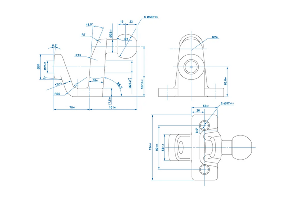 ProPlus 341216V01 gancio di traino a doppia funzione con sfera, 50 mm, portata 3500 kg