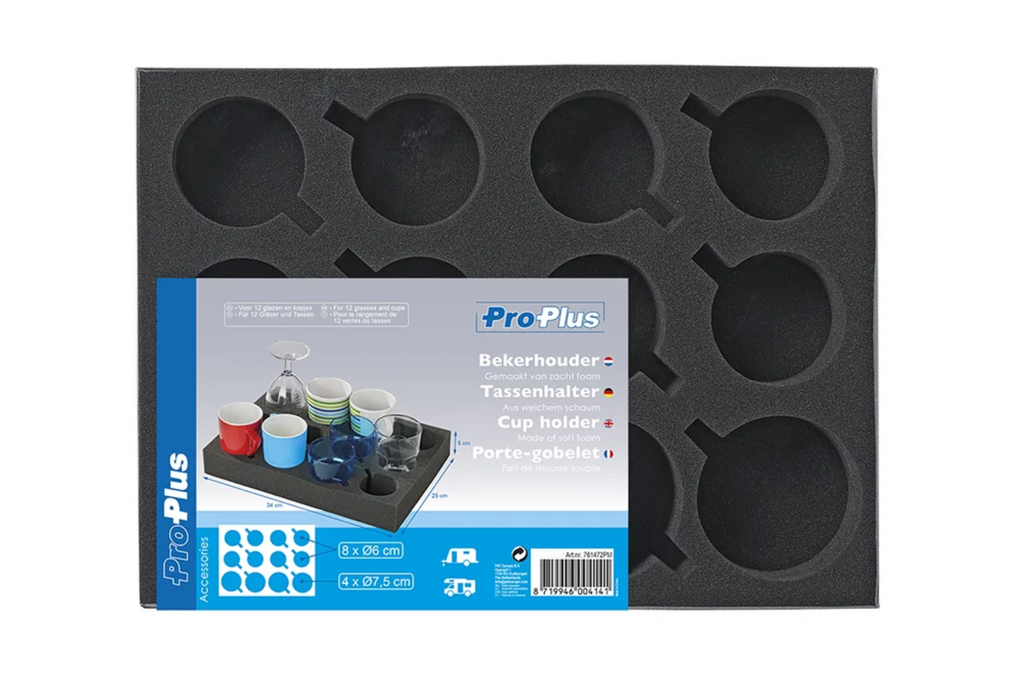 ProPlus 761472PM Porta bicchieri e tazze da campeggio, in morbida schiuma, capacità 12 tazze