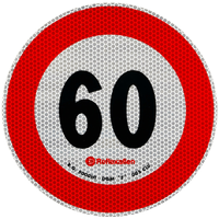 Adesivo riflettente LAMP segnale limite di velocità 60 km/h B-33
