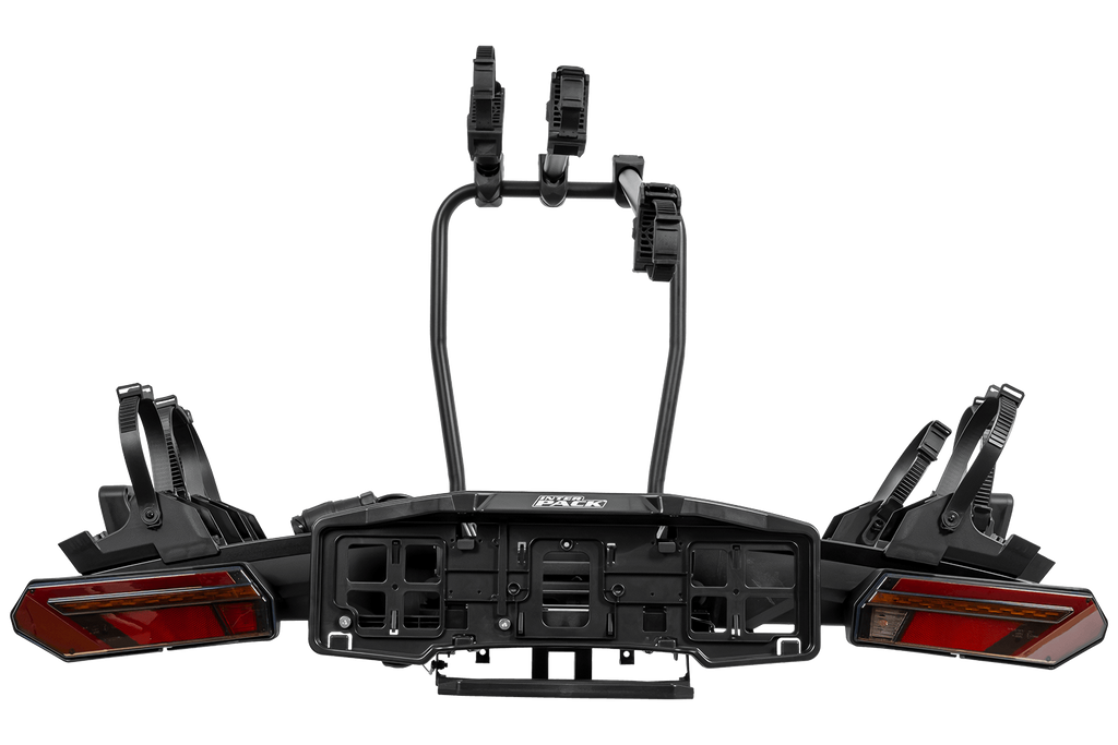 Inter Pack Velox 3 LED - portabici pieghevole da gancio di traino per 3 biciclette con luci a LED