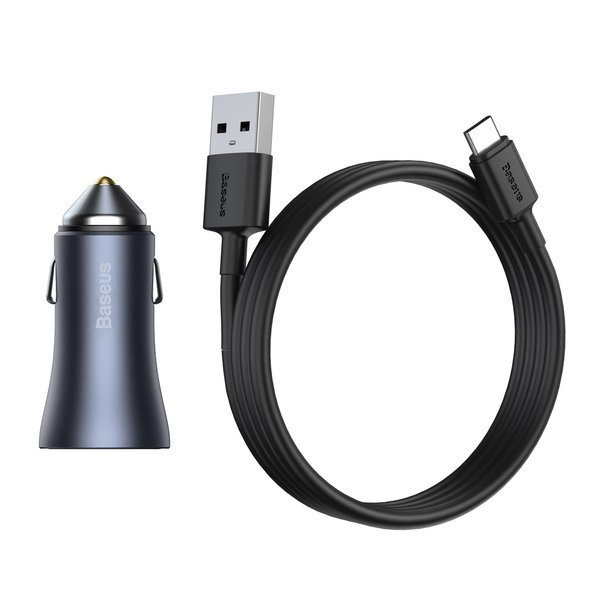 Set caricabatterie da auto BASEUS Golden Pro 2xUSB da 40W + cavo USB