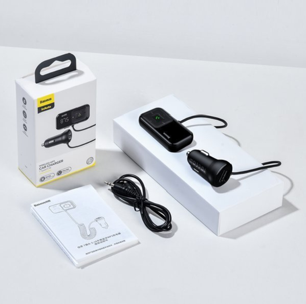 Trasmettitore FM BASEUS T tipo S-16 bluetooth 5.0 MP3 + caricabatterie da auto 2x USB