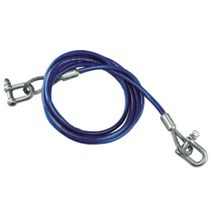 Cavo di traino con grilli LAMPA, cavo in acciaio 3,5 m/8 mm/5 t, blu