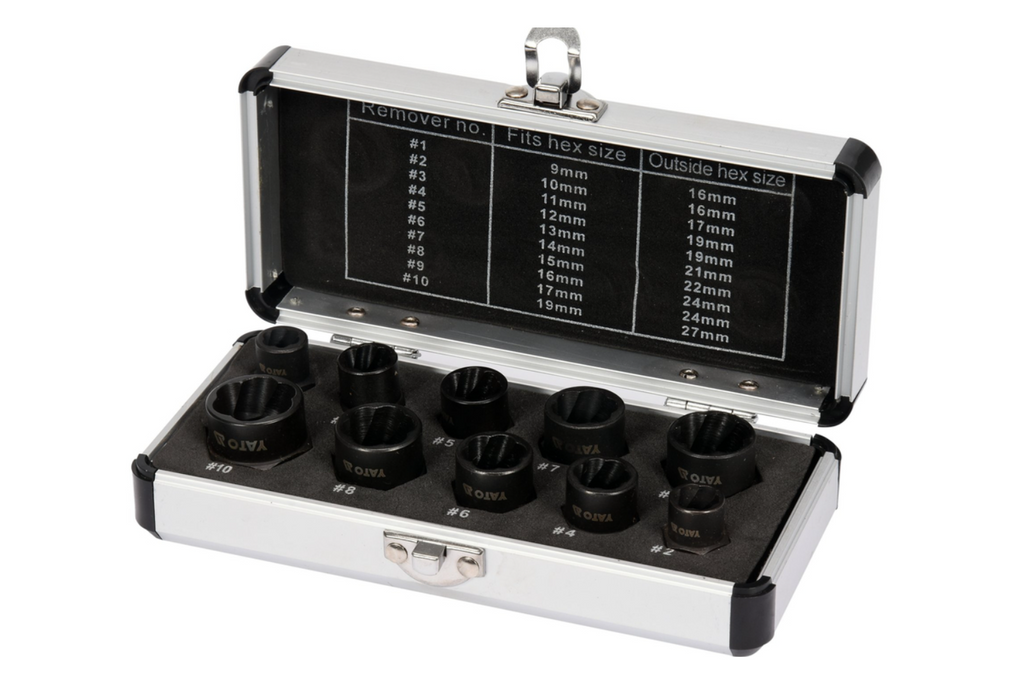 Estrattori a vite YATO YT-06031 da 9-19 mm, confezione da 10 pezzi.