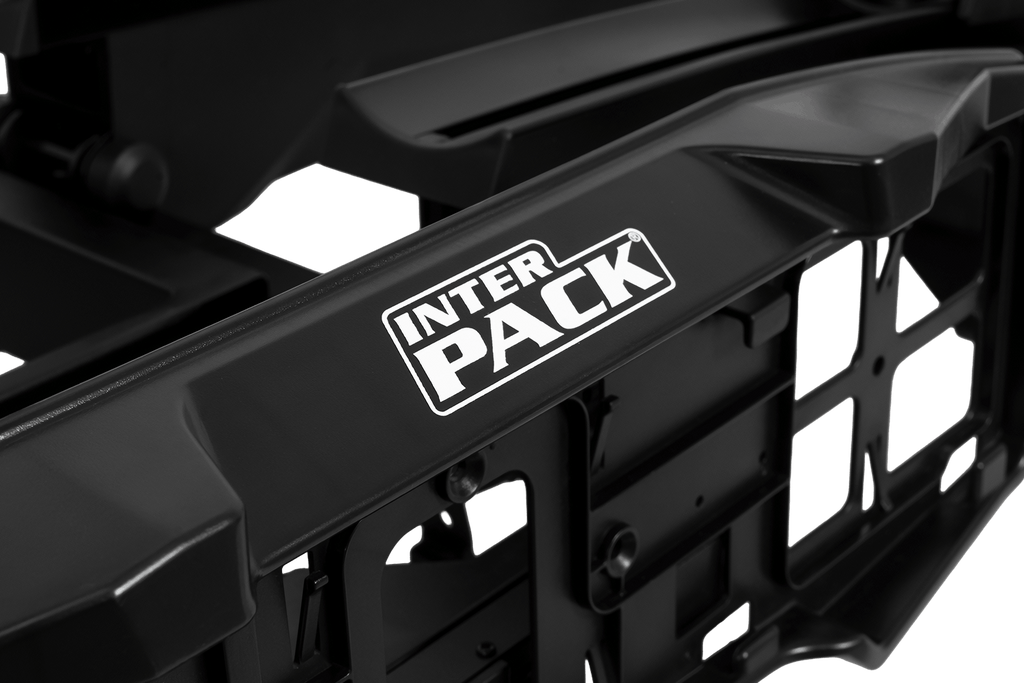 Inter Pack Velox 2 LED - portabici pieghevole da gancio traino per 2 biciclette con luci a LED (nero)