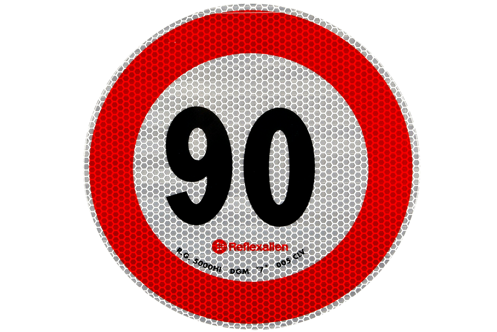 Adesivo riflettente LAMP segnale limite di velocità 90 km/h B-33