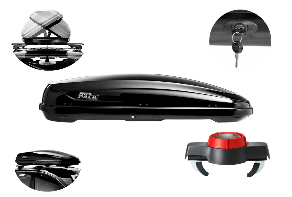 Box da tetto Inter Pack Traxer 8.6, nero metallizzato