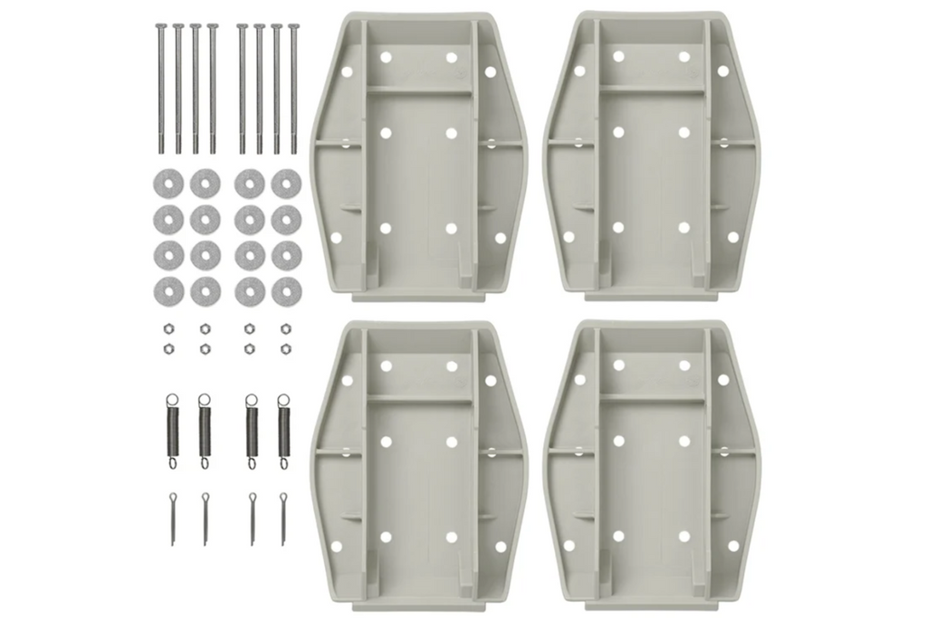 Set di quattro cuscinetti di supporto stabilizzatori per rimorchio ProPlus 361519 con molla, 20,5x27,5 cm.