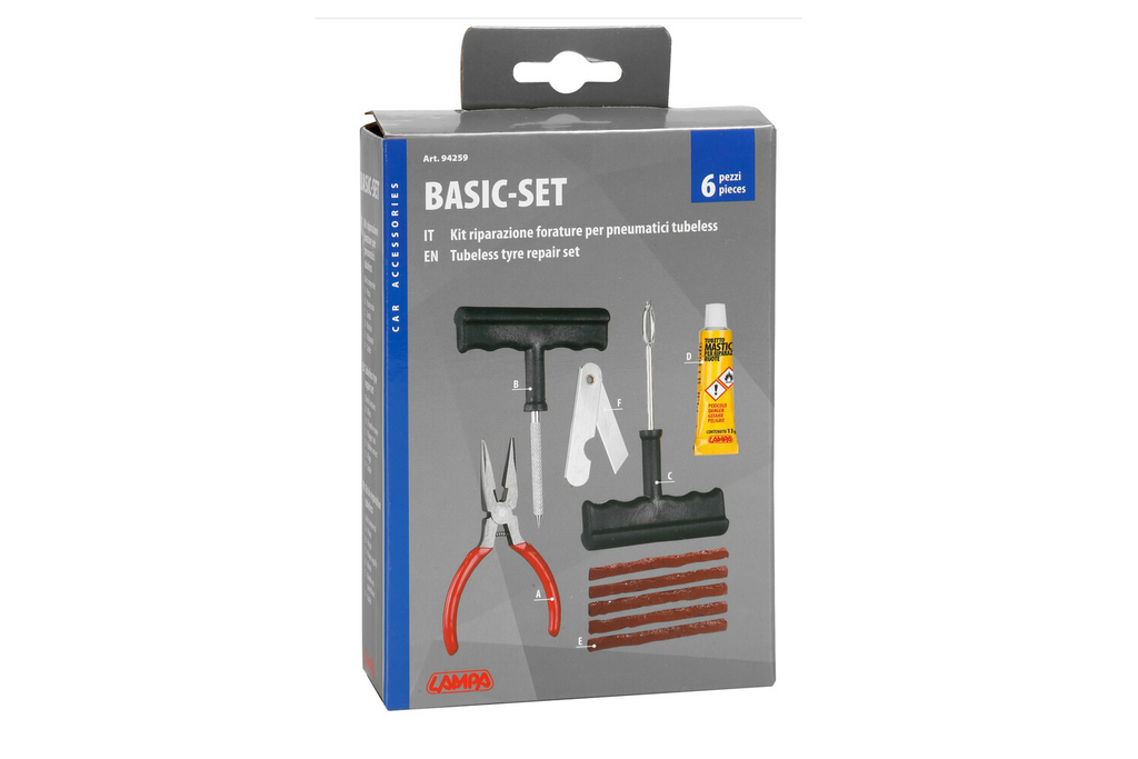 Kit di riparazione per pneumatici tubeless LAMPA Basic-set