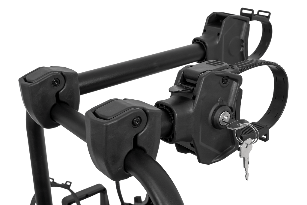 Inter Pack Velox 2 LED - portabici pieghevole da gancio traino per 2 biciclette con luci a LED (nero)