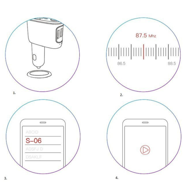 Trasmettitore FM BASEUS tipo T, Bluetooth 4.2, MP3 + caricabatterie da auto, 2 porte USB 3.4A
