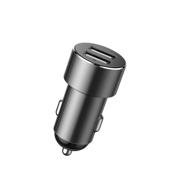 Caricabatterie da auto BASEUS ad alta efficienza con 2 porte USB e 2 prese accendisigari, 80W.