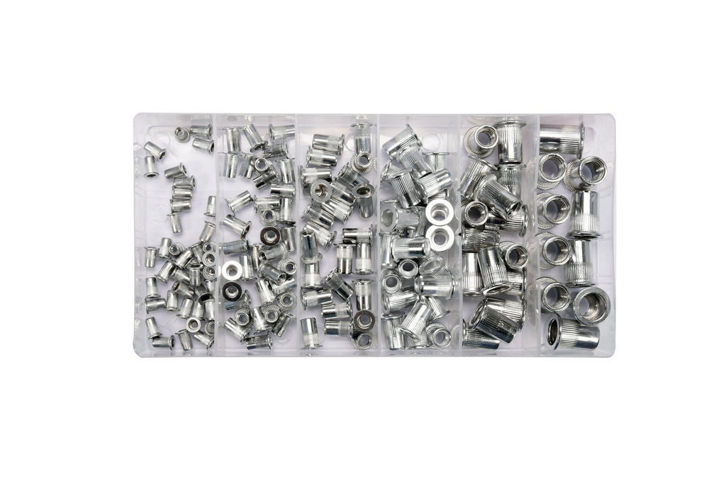 Set di dadi a rivetto in alluminio YATO YT-36460, misure M3-M10, 150 pezzi