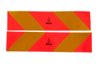 Adesivi, adesivi riflettenti, HERMON corto, targhe di segnalazione per veicoli pesanti, 565x132mm, sinistra+destra