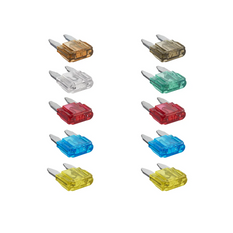 Set di 10 mini fusibili a lama ProPlus 490371S, misti 12V/24V.